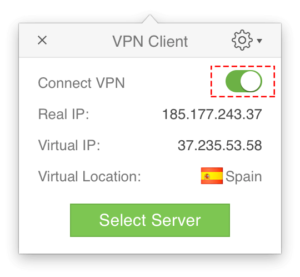 connect button for Mac VPN app