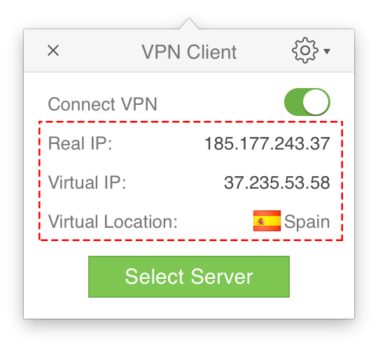 Show IP address in VPN Client